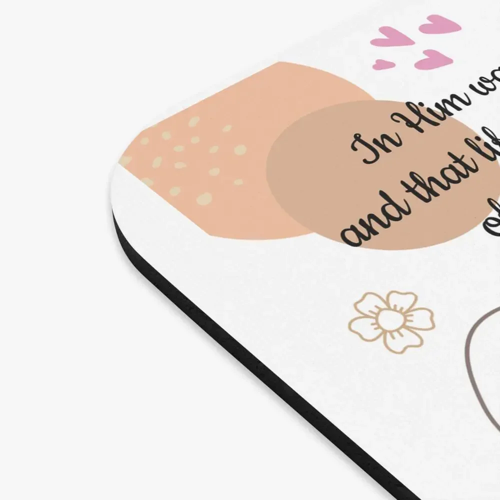 Bible Verse Scripture Quotes Mouse Pad | Christian Faith Inspirational Desk Mat